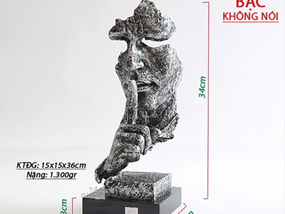 Tượng đầu người nghệ thuật Không thấy - Không nghe - Không nói [Lẻ từng cái - 2 màu] TUONGNGUOI-01